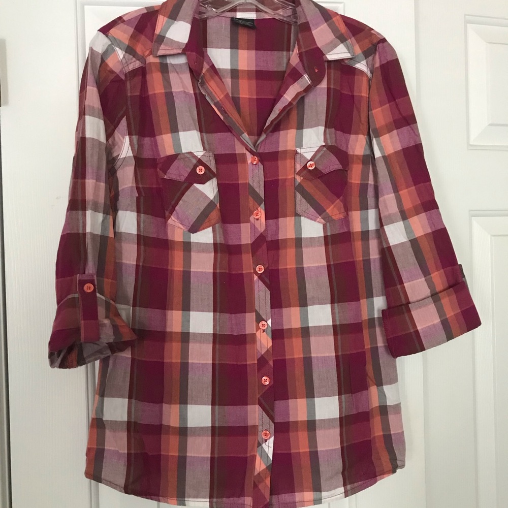 Maroon Plaid Button Down
